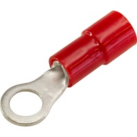 CABAC RT1.25-4-100 Ring Terminals Red 4Mm Stud 100Pk Wire Range .5-1Mm Square RING TERMINALS RED