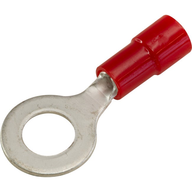 CABAC RT1.25-6K-25 Ring Terminals Red 6Mm Stud 25Pk Wire Range .5-1Mm Square RING TERMINALS RED
