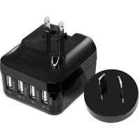 DOSS SM568B 5V 6.8A Four USB Charger Black Interchangable Travel Adaptor 4 USB Outputs 5V 6.8A