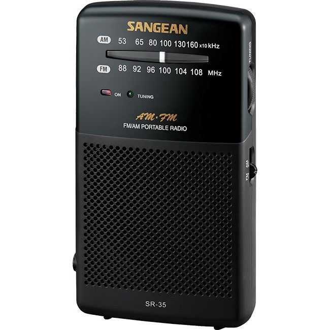 SANGEAN SR35 AM/FM Pocket Radio Black Power LED Indicator AM/FM POCKET RADIO