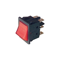 SR4643 Dpdt Rocker Switch Illuminated 250Vac @ 10A - Red Computer Power Switch 35(H) x 35(W) x