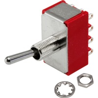ST3501 4 Pole Toggle Switch With Nut and Washer 12 Solder Terminals 23(W) x 17(H) x 13(D)mm