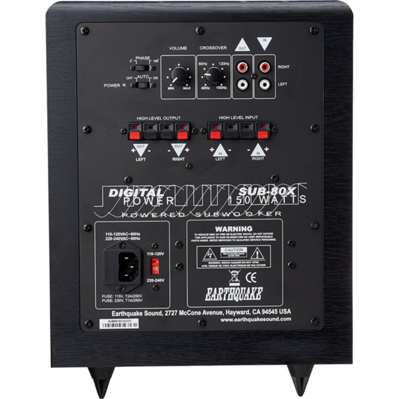 SUB80 EARTHQUAKE 8'' Powered Subwoofer SUB80 Speaker Level Input Up