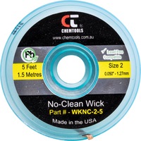 CHEMTOOLS SWNC2S 1.5Mm X 1.5M Soder Wick Braid #2 Yellow No Clean 1.5MM X 1.5M SODER
