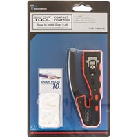 T3 T10610K Snap Plug Compact Crimp Tool Rj45 Only W/ 10Pc Cat6 Plug Trim the Wire at the Same Time