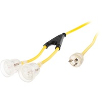 ULTRACHARGE UR2402Y Y' Extension Lead - 2M Y' 240V Sockets 1X Mains Plug To 2X Mains