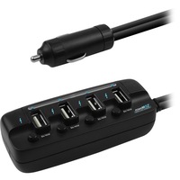 MBEAT USBC480 4 Port USB Rapid Car Charger 8A 40W Powerwiz Technology Auto-Detects Your Devices 4