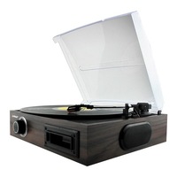MBEAT USBTR08 Record/Tape Digital Recorder 2 In 1 USB Cassette Turntable Classical Wooden Style Pvc