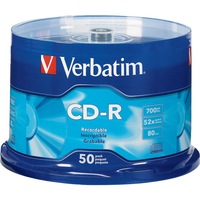 VERBATIM VCDR-50 50Pk CD-R Spindle 52X 80Min / 700Mb Write-Once CD-R 50PK CD-R SPINDLE
