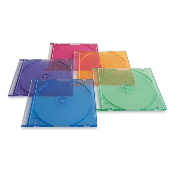 VERBATIM VSC25 25Pk Coloured Slim CD Cases Thinner and Lighter Than Standard Jewel Cases