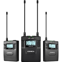 COMICA WM300A UHF Wireless Microphone With Dual Transmitter 96 Selectable Channels UHF WIRELESS