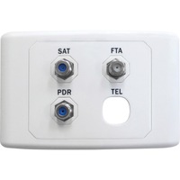 MATCHMASTER 05MM-WP04 Sat / FTA / Pdr Outlet Plate (Foxtel Approved F10115) Foxtel Approved