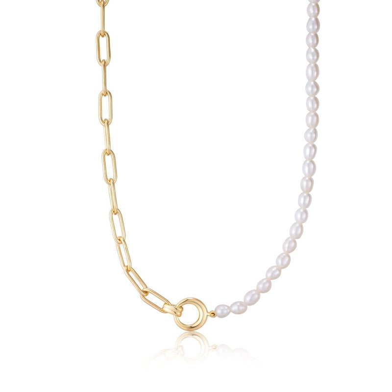 Buy Ania Haie Gold Pearl Chunky Link Chain Necklace - MyDeal