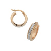 Bevilles 9kt Rose Gold Silver Infused Criss Cross Hoop Earrings