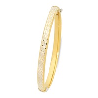 Bevilles Bangle Bracelet 9ct Two Tone Gold Infusion
