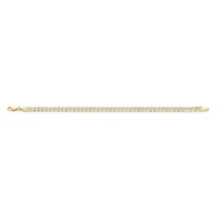 Bevilles Curb Link Bracelet 9ct Two Tone Gold Infusion 19cm