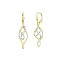 Bevilles 9kt Two Tone Silver Infused Double Infinity Drop Earrings