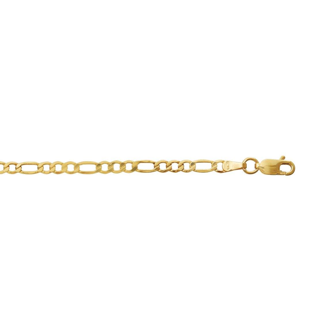 Bevilles 9ct Yellow Gold 1/3 Figaro Chain Necklace 50cm
