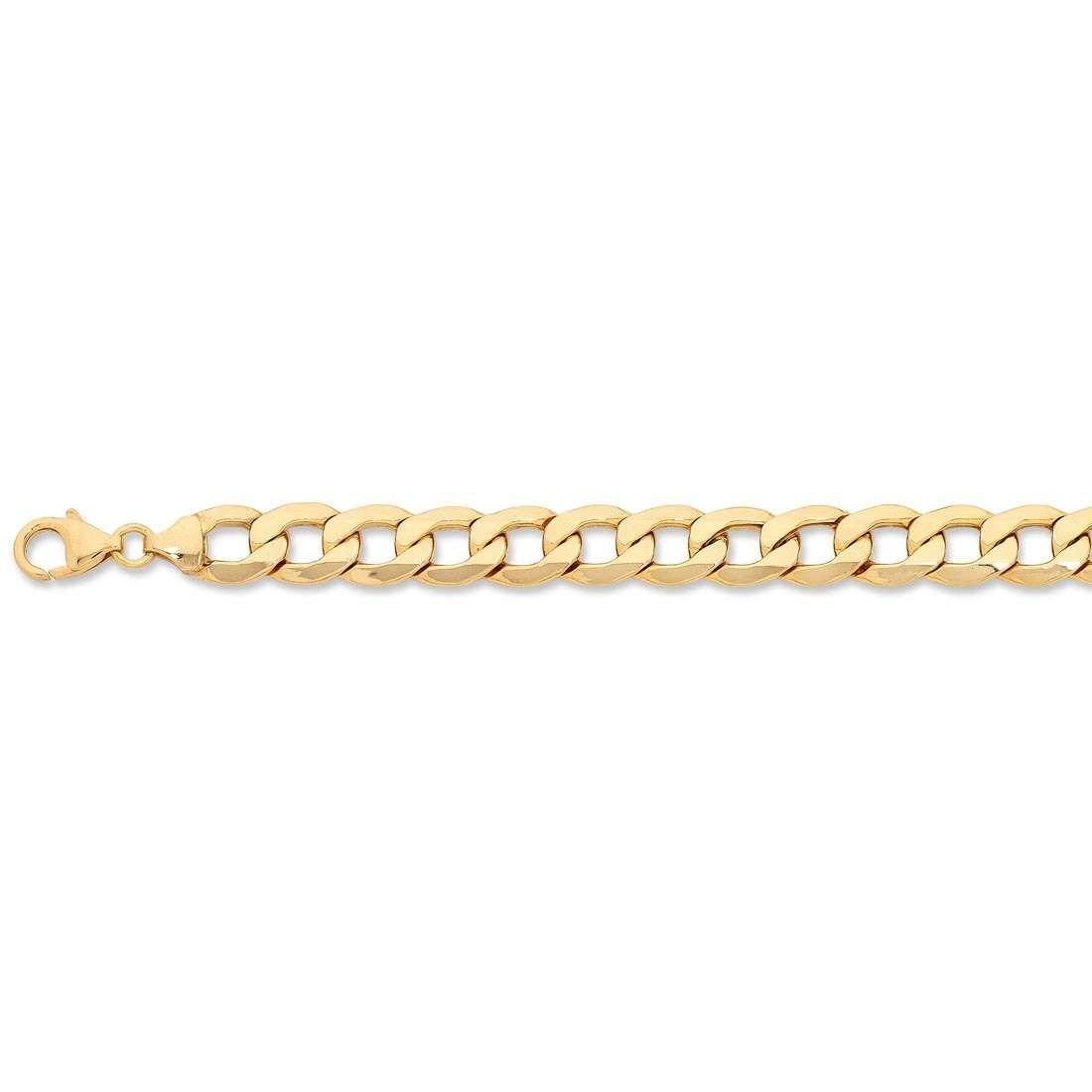 Bevilles 9ct Yellow Gold Curb Bracelet 21cm Curb Link