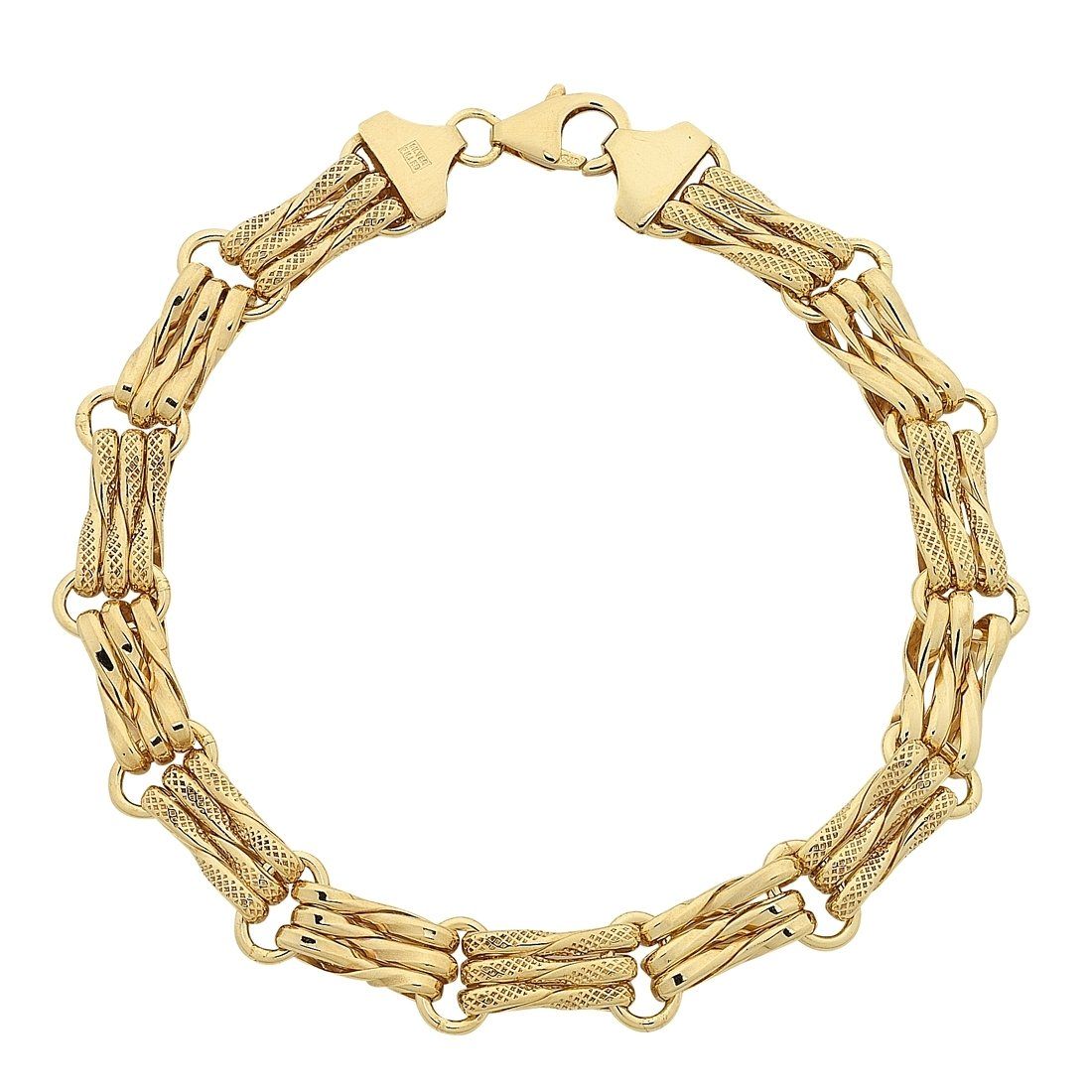 Bevilles 9kt Yellow Gold Gate Link Bracelet