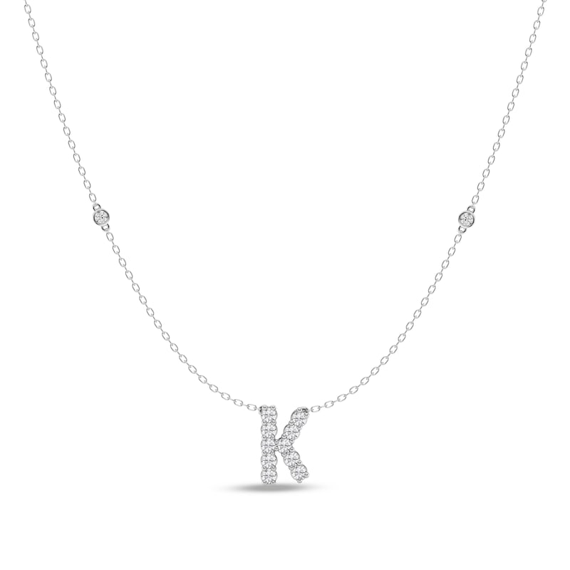 Buy Bevilles Brilliant Claw Initial K Slider Necklace with 0.40ct of ...