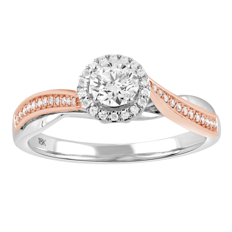 Buy Bevilles Facets of Love Halo Ring with 0.35ct of Diamonds in 18ct ...