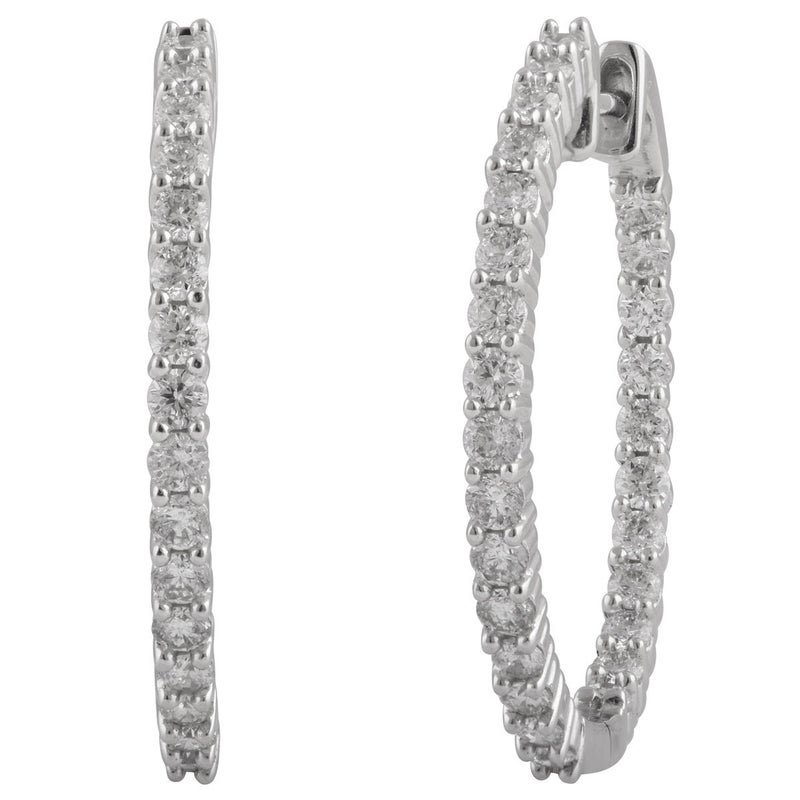 Buy Bevilles Inside Out Hoop Earrings with 1.00ct of Diamonds in ...