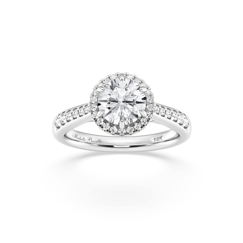 Buy Bevilles Love by Michelle Beville Halo Solitaire Ring with 1.35ct ...