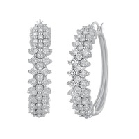 Bevilles Sterling Silver 0.40ct Diamond Hoop Earrings