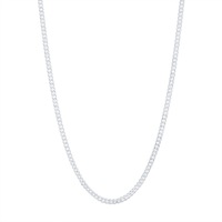 Bevilles Sterling Silver 55cm Curb Chain Necklace 0