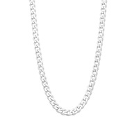 Bevilles Flat Curb Necklace Sterling Silver 55cm