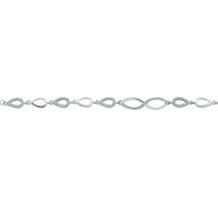 Bevilles Sterling Silver Cubic Zirconia Open Crossover Bracelet