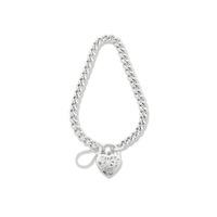 Bevilles 18cm Sterling Silver Padlock Bracelet