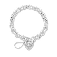 Bevilles 19cm Sterling Silver Solid Round Belcher with Filigree Bracelet