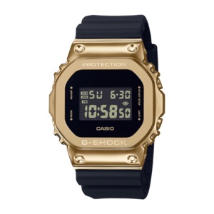 Casio G Shock Black and Gold Digital Watch GM5600G-9D Resin / Stainless steel