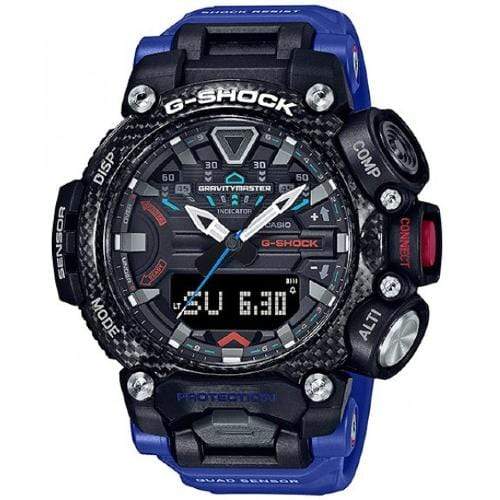 Casio G-Shock Gravitymaster Black and Blue Watch GR-B200-1A2DR Carbon World Time Function