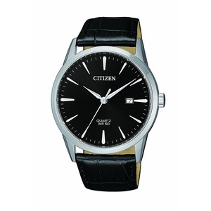 Citizen Black Leather Watch BI5000-10E Stainless Steel 3 Hands 4974374287007