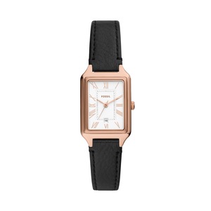 Fossil Raquel Three-Hand Date Black LiteHide Leather Watch ES5310 Stainless Steel 4064092234916