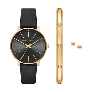 Michael Kors Pyper Three-Hand Watch and Jewelry Gift Set MK1077SET Stainless Steel Rose Gold
