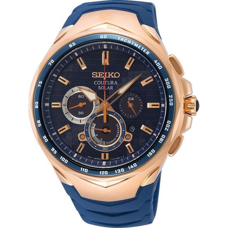 Buy Seiko Coutura Perpetual Solar Blue & Rose Watch SSC800P 4954628237804 -  MyDeal