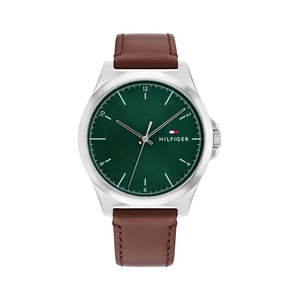 Tommy Hilfiger Norris Brown Leather Green Dial Men's Watch 1710602