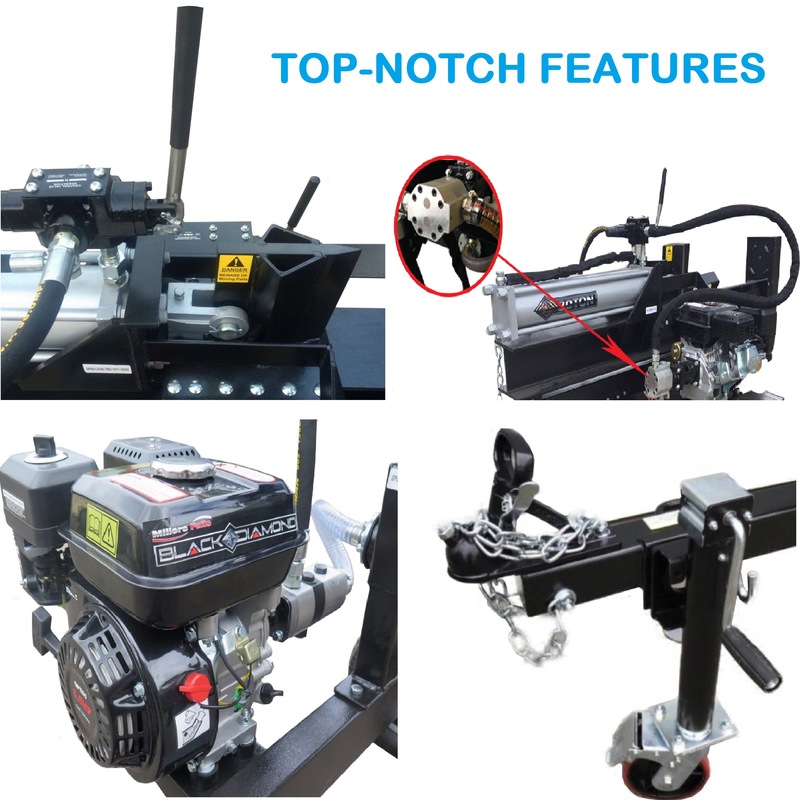 Buy Log Splitter 30 Ton Hydraulic Petrol Wood Cutter w/ Side Table