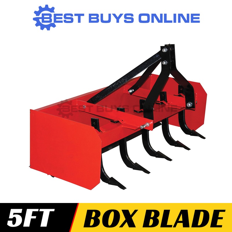 Box Blade 5 ft Grader Scraper adjustable height Rippers Tractor 3 point ...