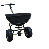 Fertilizer Spreader 60kg Push Walk behind Broadcast Spreader with Rain Cover