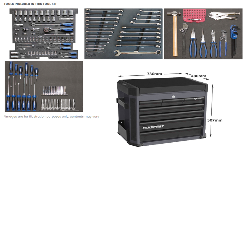 27 in 8 drawer black roller cabinet 2 pc combo Sp Tool Box 212 Pcs Tools Kit 7 Drawer Cabinet Diamond Black Sp50033d Tool Set Buy Tool Boxes 9330514074251
