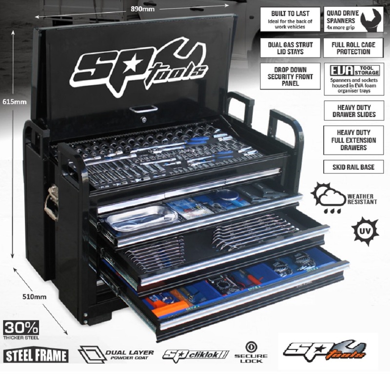 Buy SP Tools Box Tool Kit 413 pcs 7 Drawer Tool Off Road UTE