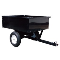 Steel Dump Cart Garden Tipping Trailer 227 kg 500 lbs Tow Quad ATV Ride On Mower