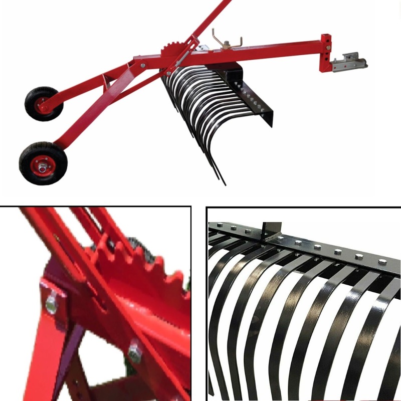 Buy Stick Rake 7ft 210cm tow behind landscape rake for ATV, quad bike