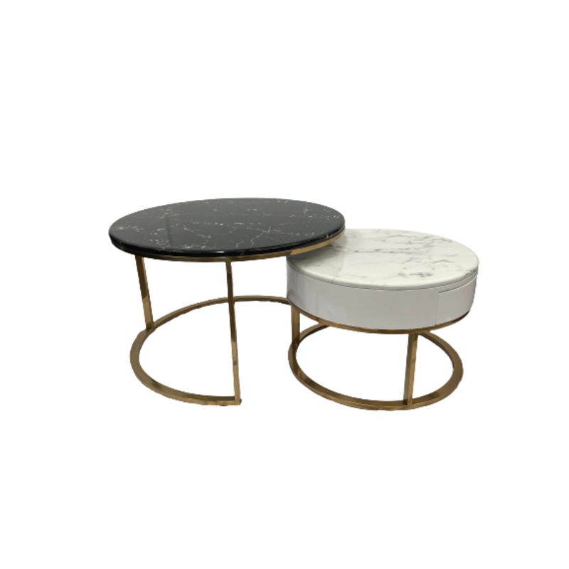Amelia marble style Nest coffee table set MyDeal