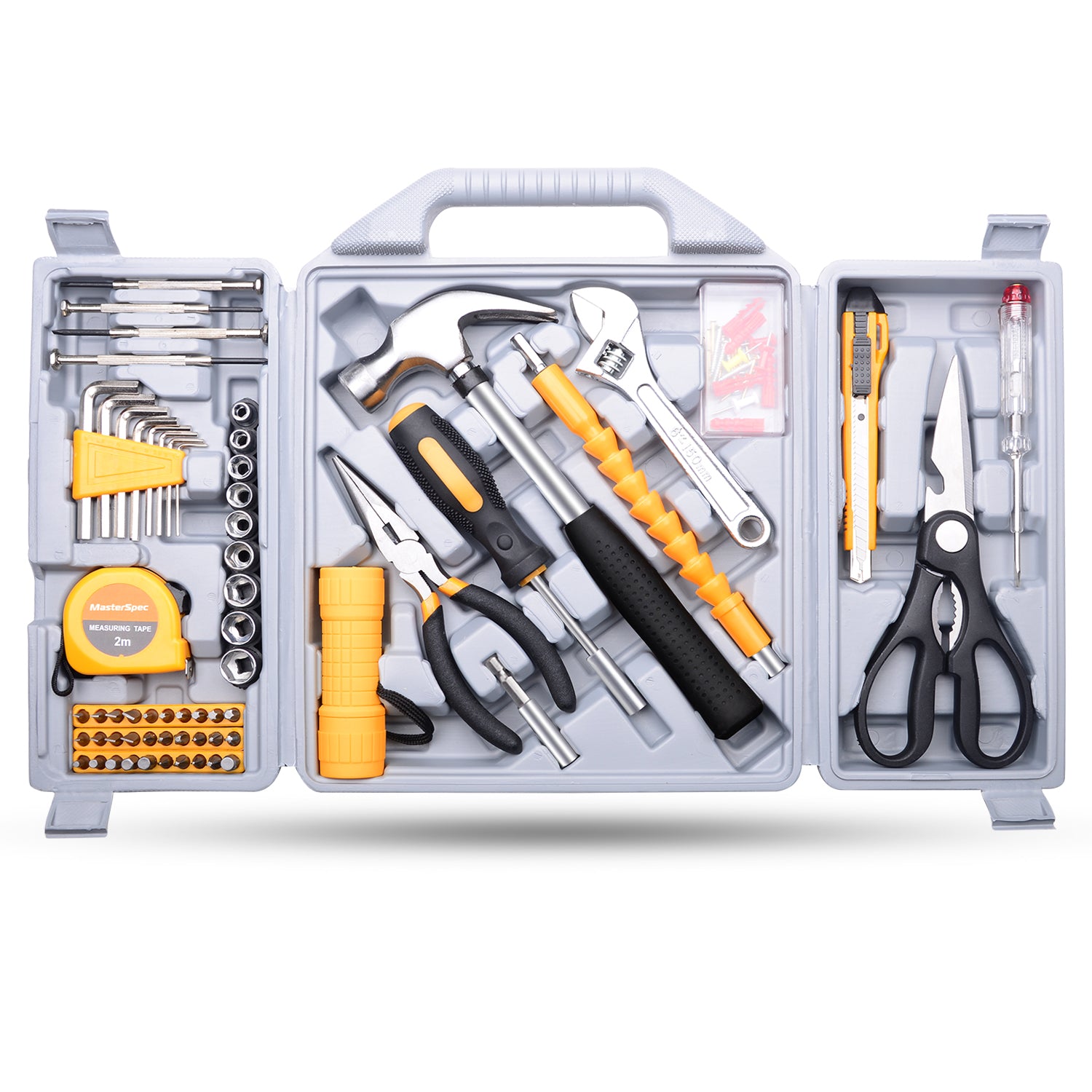 MasterSpec 100PCs Household Tool Kit Toolbox Set Australia